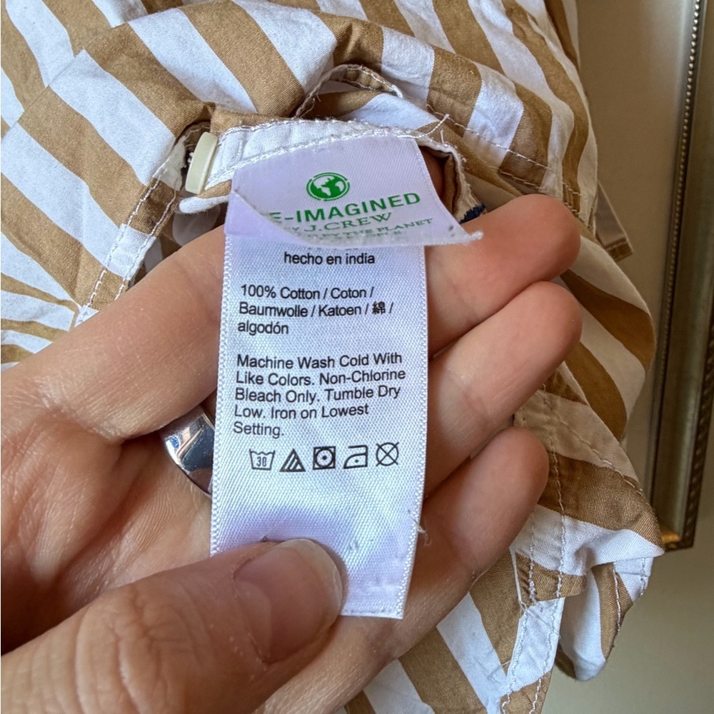 J. Crew Classic-fit washed cotton poplin shirt in stripe 8 - Picture 7 of 8